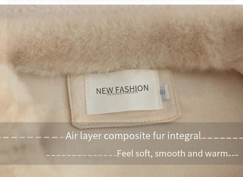 Cappotto in pelliccia sintetica di visone ecologica da donna - Giacca in peluche di media lunghezza in caffè e panna (S-L) | Ispirata al vintage e adatta all'inverno_voghion.com