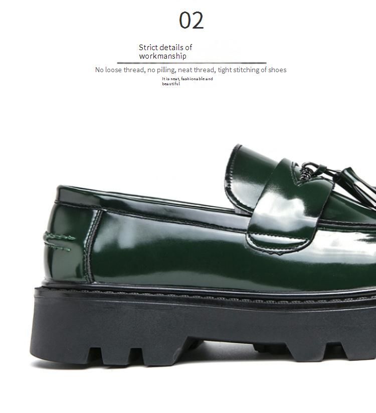 Men's Classic Brogue Loafers - Slip-On Business Casual Shoes With Thick Sole For Summer, Round Toe, PU Leather Upper, Rubber Sole, Low-Cut Comfortable_voghion.com