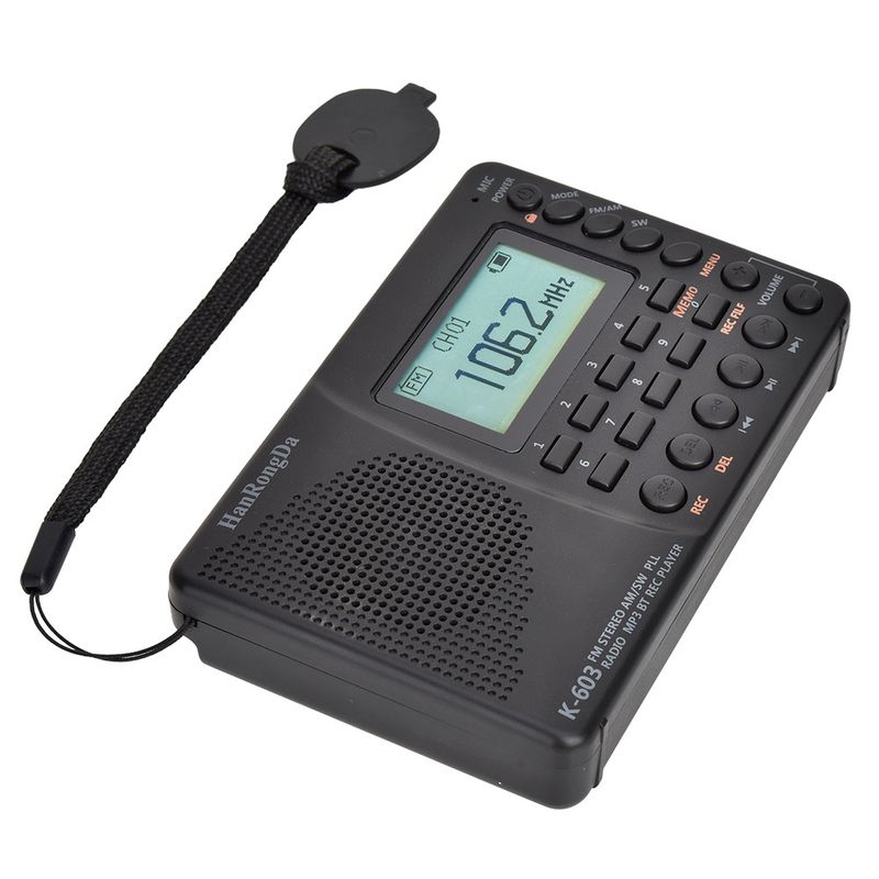 603 Portable AM/FM/SW/BT/TF Pocket USB MP3 Digital Recorder Support TF Card Bluetooth Radio_voghion.com