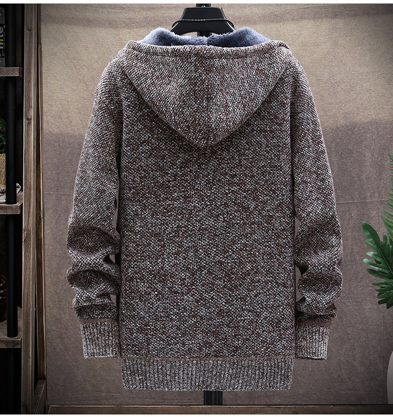 Herenkleding Fleece Plus-Size Trui Jas Capuchon Vest Rits Gebreide Jas_voghion.com