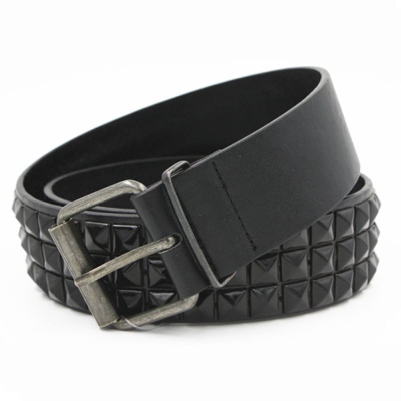 HOT Black Fashion Rhinestone Rivet Men&Women's Studded Belt Punk With Pin Buckle Free Shipping_voghion.com