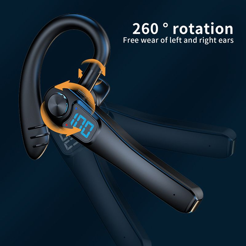130mAh Noise Canceling LED Music Stereo Digital Wireless Display 1Pc Play V5.2 Bluetooth-compatible Earphone with Mic_voghion.com