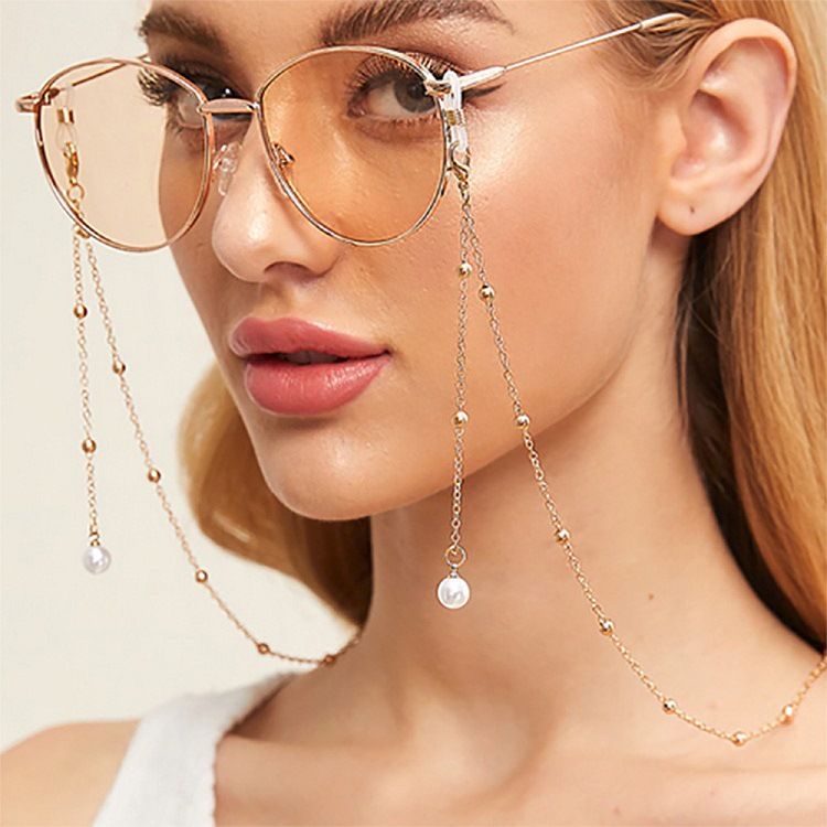 Correa para mascarilla con borlas para mujer, cadena para gafas sencilla, creativa e informal, anticaídas._voghion.com