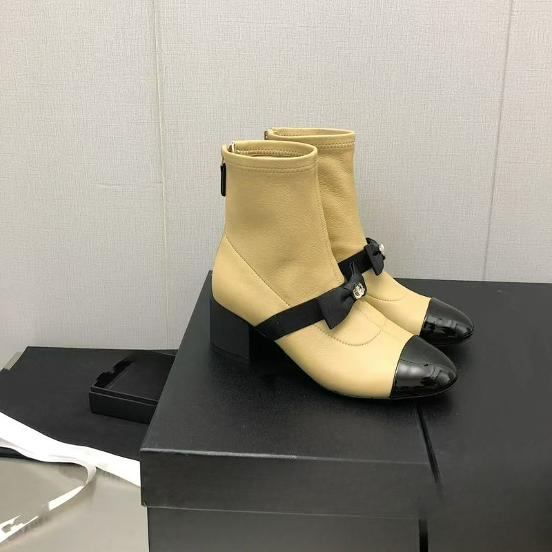 Xiaoxiangfeng Damen-Kurzstiefel Herbst/Winter 2025, Leder, runde Spitze, einfarbig, dicker Absatz, seitlicher Reißverschluss, Metallabsatz_voghion.com