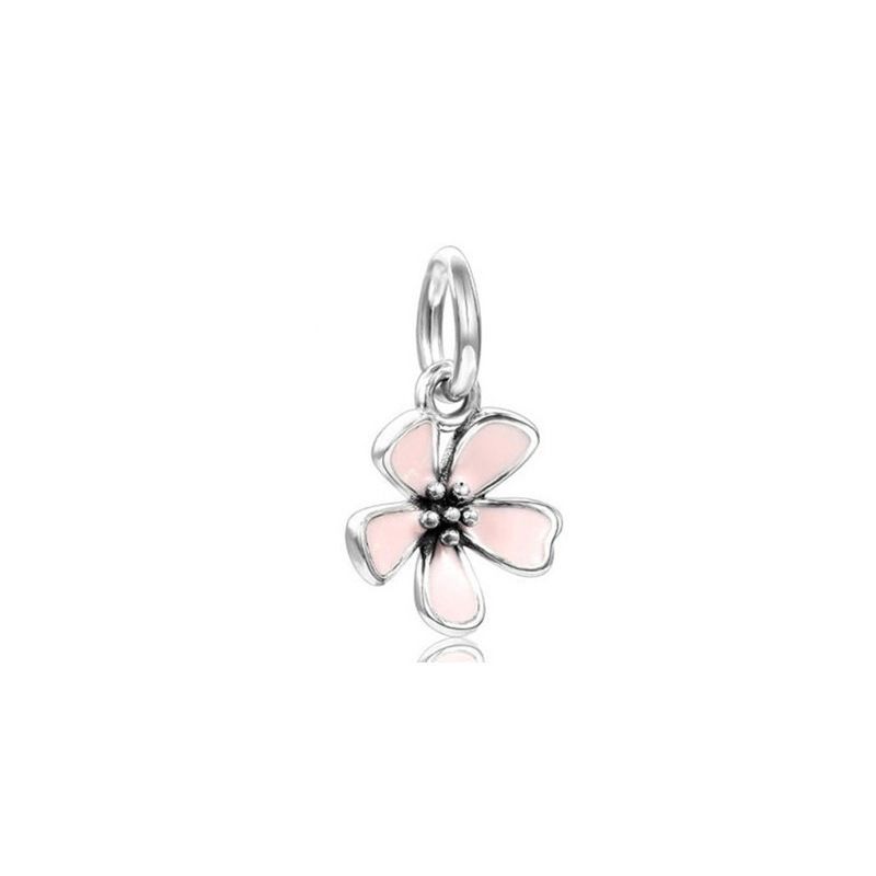 Dora Bianco Rame Placcato Argento Magnolia Fiocco di Neve Ciondolo Quadrifoglio Ciondolo Perline Fai da Te Accessori Perline_voghion.com