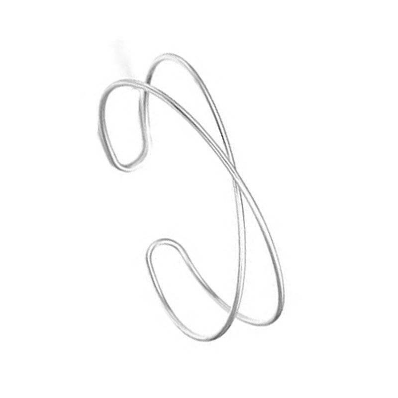 Braccialetto geometrico regolabile aperto da donna, versatile, con linea di gioielli da mano_voghion.com