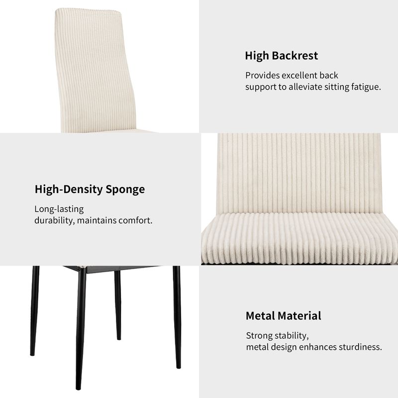 4er Set Esszimmerstühle Mit Hoher Rückenlehne, Metallgestell_voghion.com