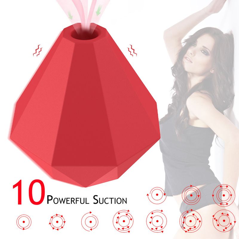 Silikon-Vaginamassagegerät in Diamantform mit Saugfunktion für Frauen_voghion.com