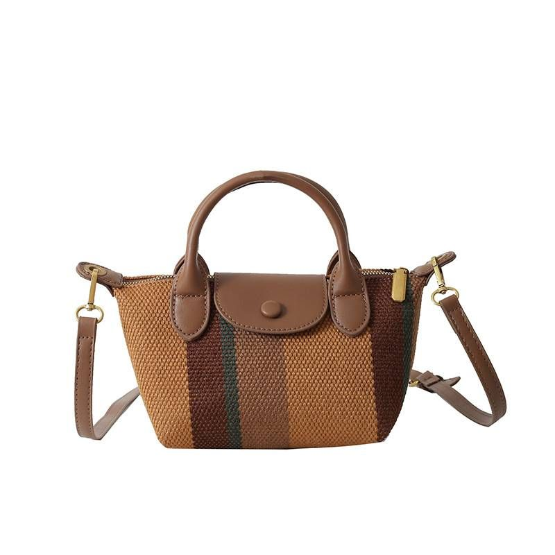 Die neue tragbare Knödeltasche Trendlinie von hochwertigen Stoffstreifen Single-Shoulder Crossbody Bag_voghion.com