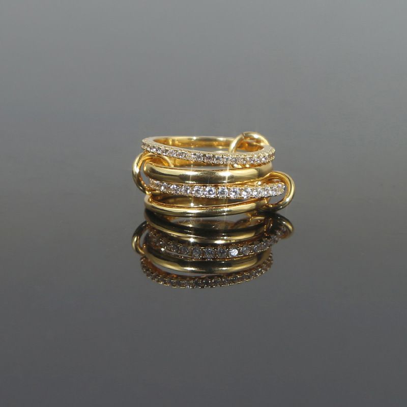 Ins Popular New Gold 4 Ring Zircon Ring Niche High End Ladies Ring_voghion.com