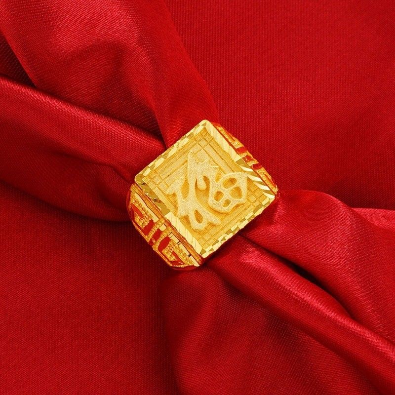 Capelli dorati autentici placcati in rame, dominanti e di alta qualità, con il carattere "fu" che apre l'imitazione del vietnamita maschile_voghion.com