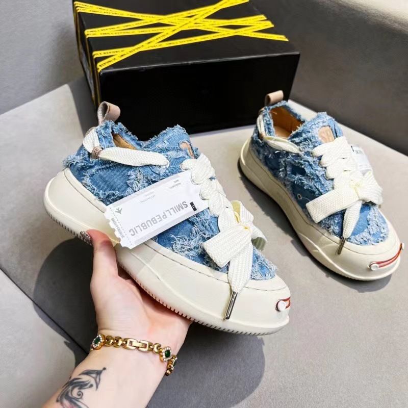 Opening Smile Canvas 2.0 Zhao Lusi Tan Jianci Same Style Men's And Women's Thick Soled Smiling Face Half Dragged Couple_voghion.com
