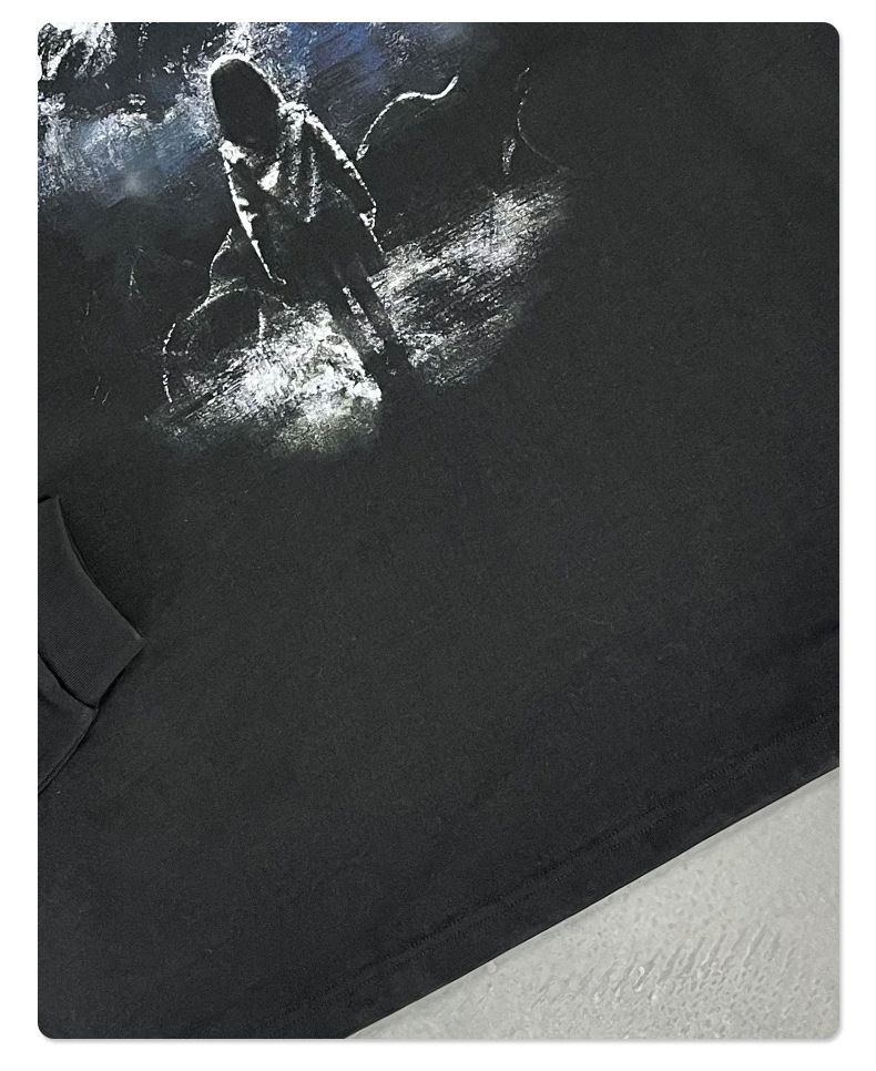Camiseta de manga larga con estampado de dos piezas para hombre, estilo informal, holgada y sin tacto._voghion.com