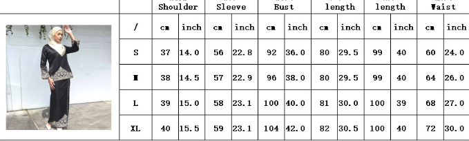 Muslim Fashion Malay exquisite embroidery Middle Eastern two-piece suit BK002_voghion.com