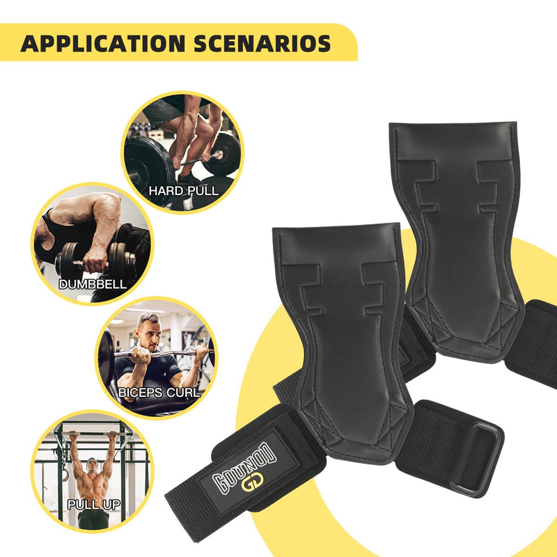 PVC leren handpalmbescherming fitness handpalmbescherming apparatuur antislip slijtvaste polsbescherming harde trekgreep riem power riem_voghion.com