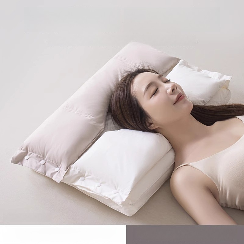 Almohada de algodón para proteger las cervicales y ayudar a dormir. Almohada con núcleo para espondilosis cervical. Bolsa rica para dormir. Almohada de tracción._voghion.com