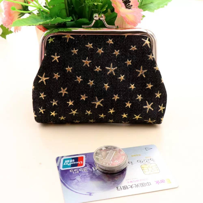 Women Canvas Fabric Big Rose Pattern Zero Coin Purse Two Metal Button Pocket Coin Pouch Key Credit Card Holde Phone Case Wallet_voghion.com