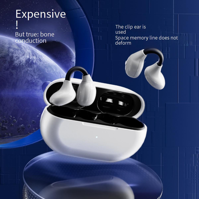 Bluetooth Headphones Bluetooth Headset Long Battery Life Wireless Sports Ear Hook Style Without Sound Leakage Huaqiangbei Ear Clip Style Personality_voghion.com
