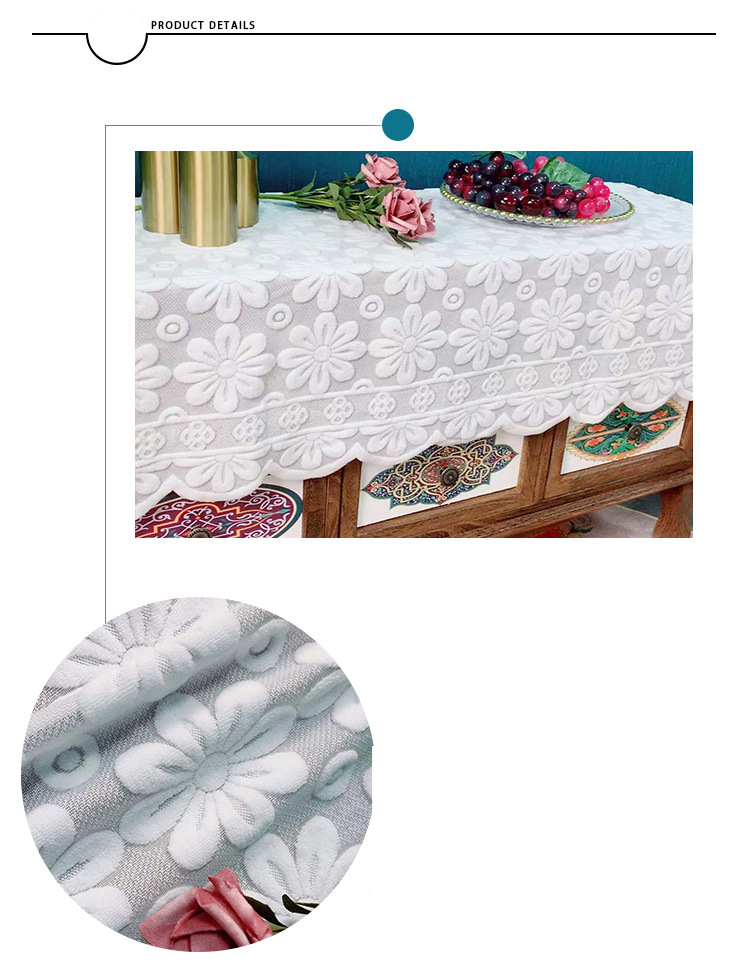 Nappe de table basse en dentelle pour salon, tissu de table basse moderne, simple, rectangulaire, de luxe, pour table à manger_voghion.com