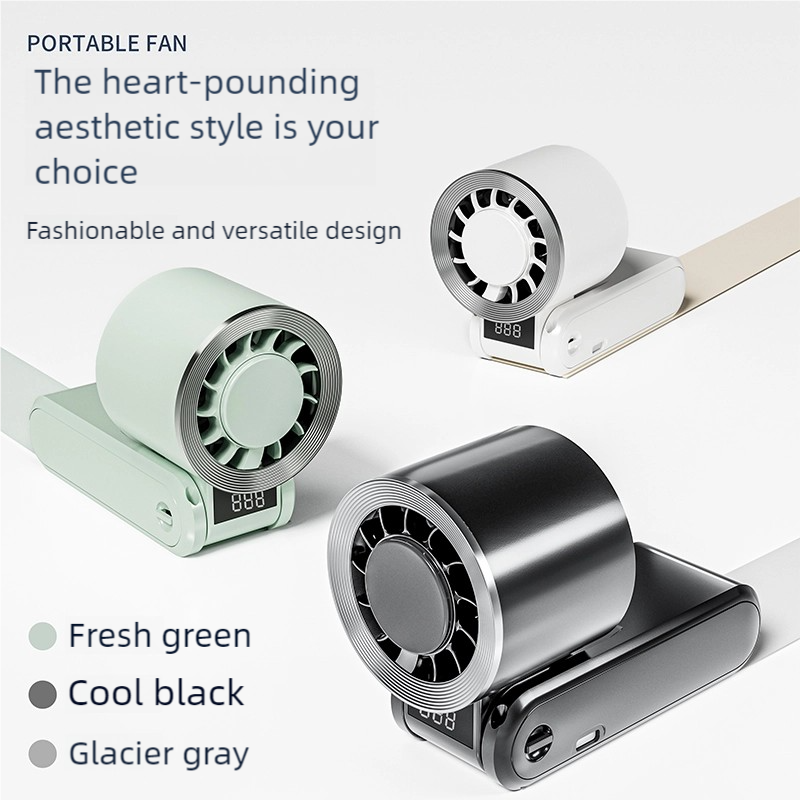 3600mAh Ice Pack Fan Foldable Semiconductor Refrigeration High Speed Turbofan Infinitely Variable Speed Handheld Electric Fan_voghion.com