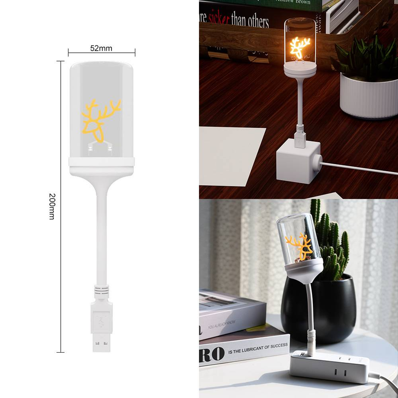 Luce notturna a LED USB in stile vintage con lampadine decorative a filamento - Dimmerabile, a risparmio energetico, portatile per camera da letto, cameretta dei bambini, ufficio_voghion.com