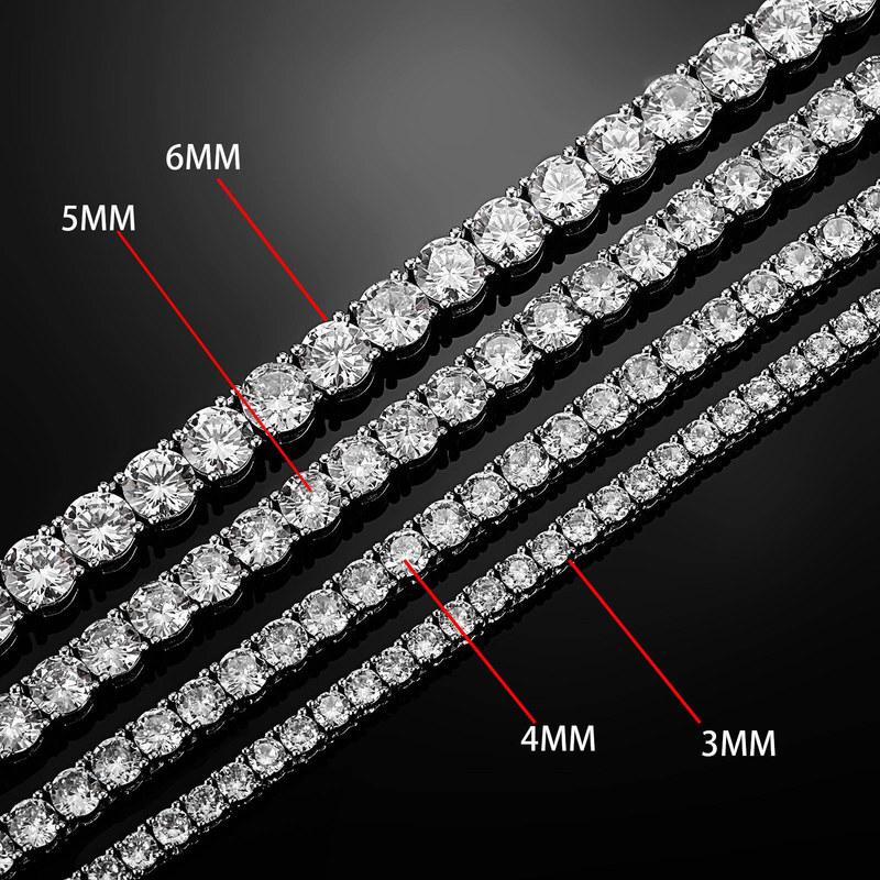 Men And Women's Jewelry Hip Hop Tennis Chain Bracelet With Cubic Zirconia, Gold Plated Cuban Link For Trendy Streetwear Style, Sizes 3-6mm_voghion.com