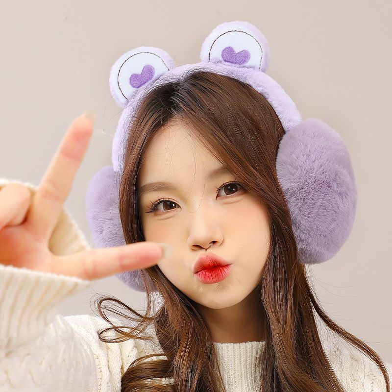 Kuschelige Plüsch-Ohrenschützer für Damen und Herren – Weiche, faltbare Winter-Ohrenwärmer mit niedlichem Cartoon-Design, Unisex-Kälteschutz-Ohrenschützer für Schüler und Erwachsene_voghion.com