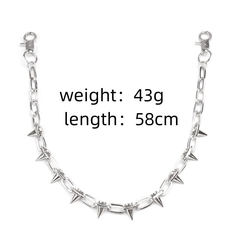 Rivet Waist Pointed Chain, Punk Men's And Women's Hiphop Personality, Dark Ins, The Same Cool Pants Chain_voghion.com