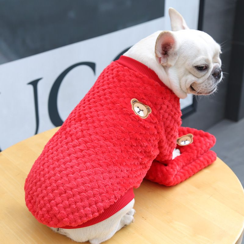 Ropa para perros pequeños y grandes, ropa para gatos, otoño e invierno, nuevos suministros para mascotas, ropa de vellón, método, cubo, ropa de dos patas, cuadros_voghion.com