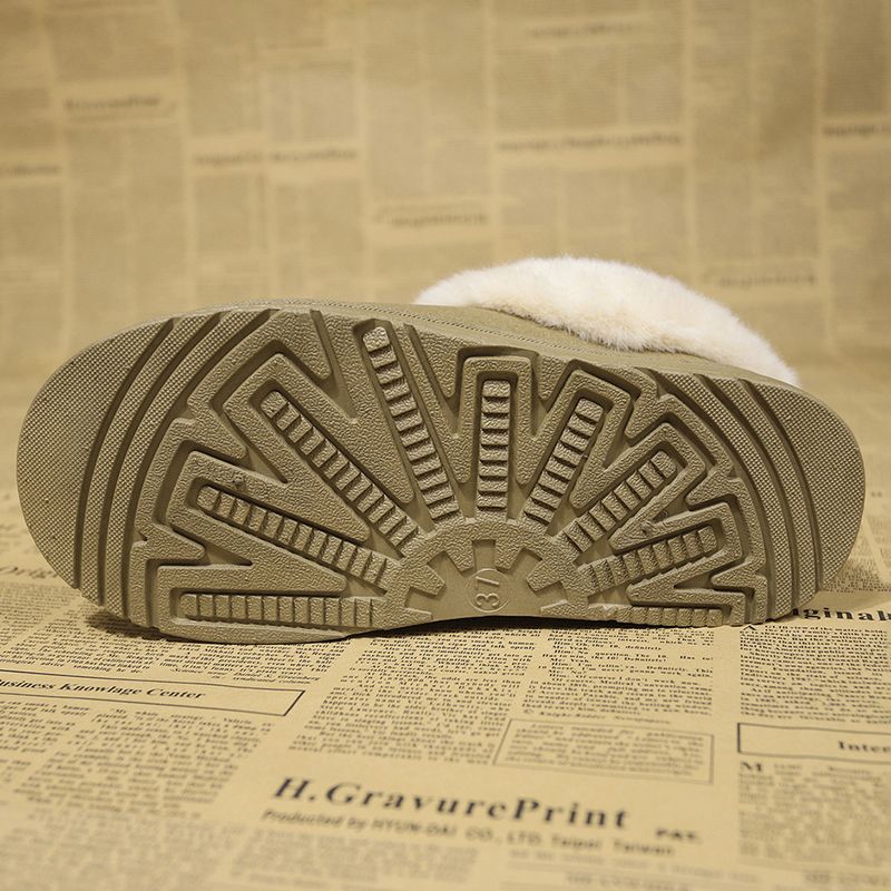 Botas de neve femininas plataforma com bico arredondado forrado com pelúcia_voghion.com