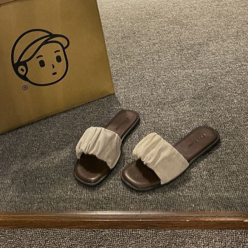 Niedrige (weniger als 3 cm) flache Sandalen mit niedrigem und mittelhohem Absatz aus Gummi, Hausschuhe, einzelne Lederschuhe, lässige Sportschuhe für Damen_voghion.com