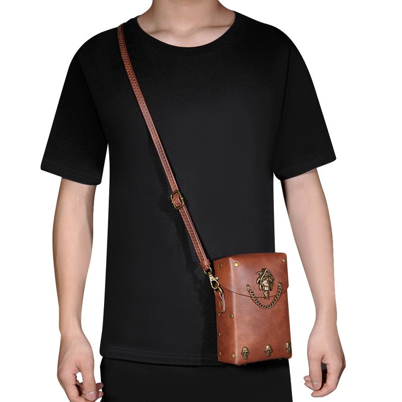Borsa a tracolla singola da donna medievale, stile steampunk, piccola, quadrata, portamonete_voghion.com