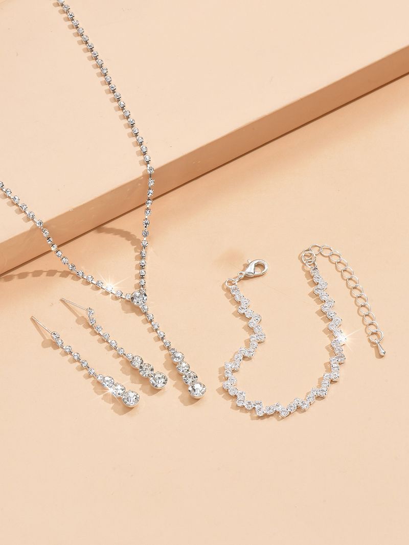 Factory Direct Fashion Wedding Wedding Photography Accessories Earrings Necklace Bracelet Set Combination Multiple Choices_voghion.com