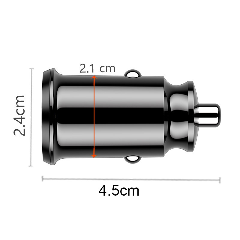 Kunjiuyou Car Charger Mini Quick Charge 3.1A Dual USB Auto Charger Adapter For Mobile Phone-Black_voghion.com