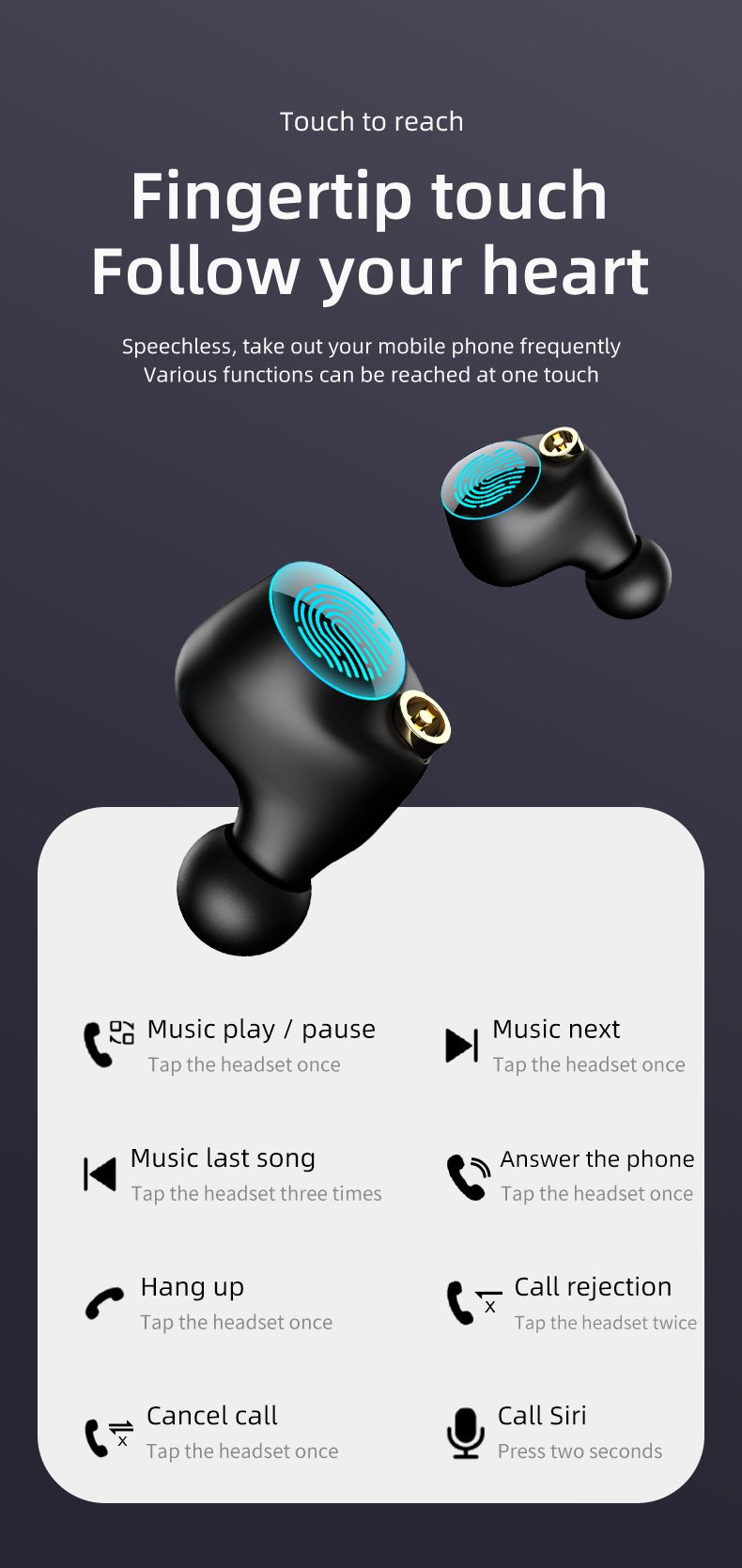 True wireless Bluetooth Headphones YYK-590 Semi-in-ear headphones TWS call noise reduction ultra-long endurance_voghion.com