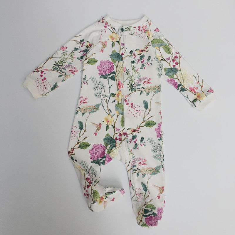 Tutina per neonati con piedini per bambini e bambine, con doppia cerniera, a maniche lunghe, in cotone, carina, in stile europeo e americano._voghion.com