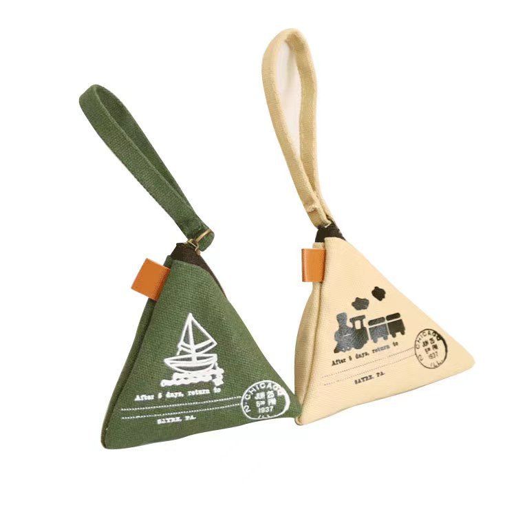 Creative Iron Tower Zongzi Purse Cute Mini Canvas Coin Women Key Storage Bag For Men_voghion.com