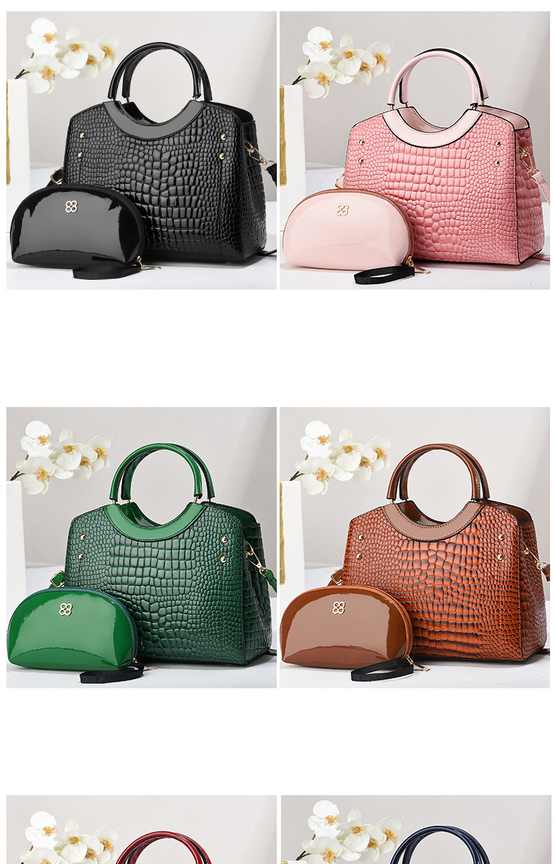 Women's Crossbody Bag Large Capacity Women's Handbag Bag Simple Atmospheric Crocodile Pattern Single Shoulder Crossbody Bun Mother Bag_voghion.com