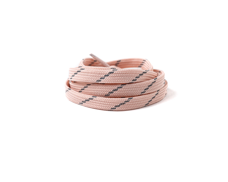 Lacci piatti riflettenti rosa beige chiaro per scarpe sportive, scarpe in tela, scarpe da papà, lacci lunghi e corti da uomo e da donna_voghion.com
