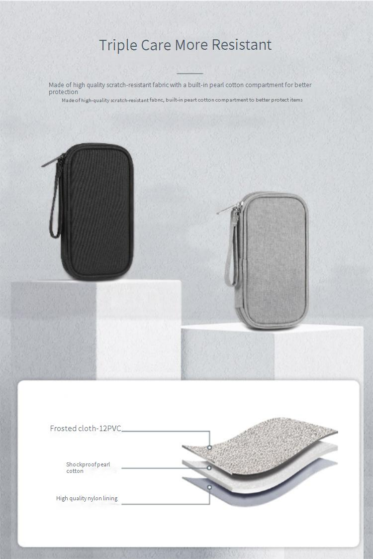 Organizer da viaggio per dispositivi tecnologici - Custodia compatta per cavi, chiavette USB e auricolari (design antipolvere e portatile)_voghion.com