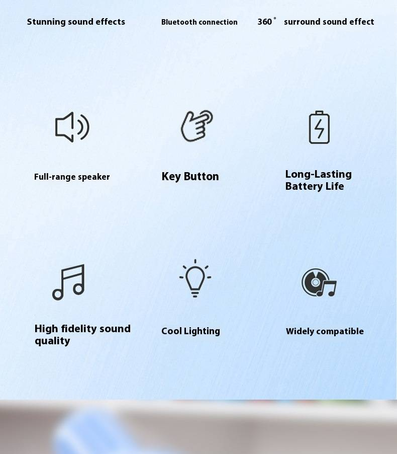 RGB Işıklı Şeffaf Bluetooth Hoparlör - Derin Bas ve TF Kart Yuvasına Sahip Mini Kablosuz Hoparlör_voghion.com