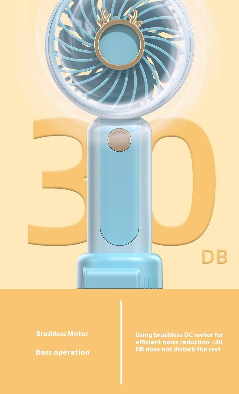Mini-USB-Tischventilator – Ultraleiser Handventilator mit 3 Geschwindigkeiten, wiederaufladbar und tragbar für Büro/Reisen (verbesserter Motor, 12 Stunden Laufzeit)_voghion.com