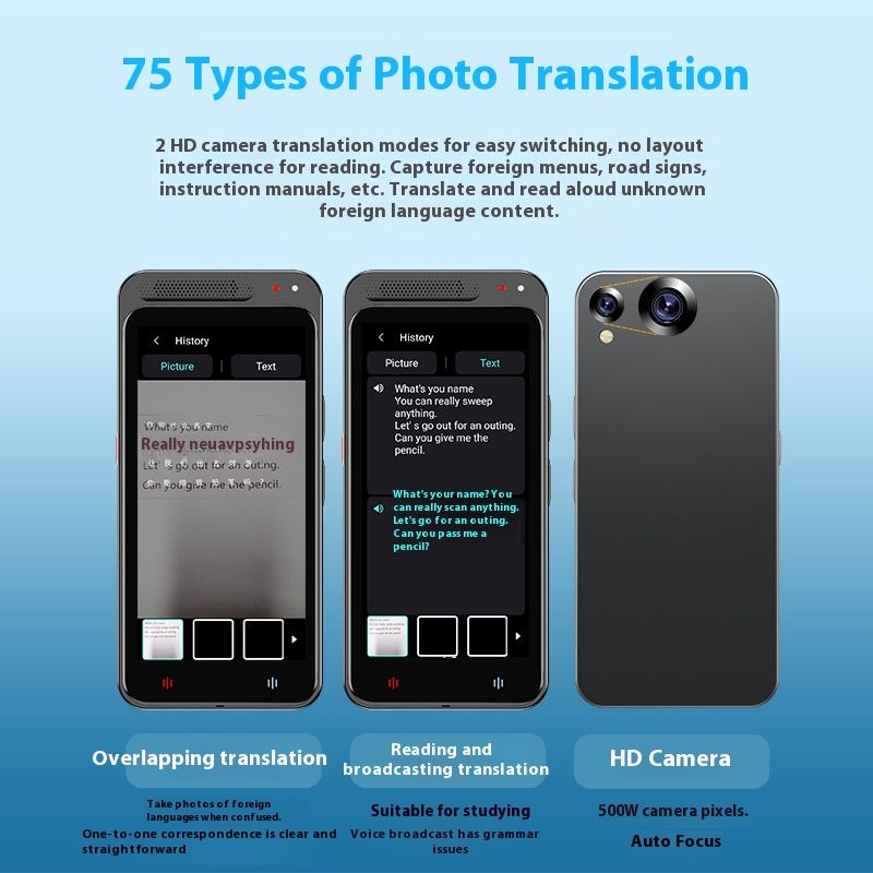 VORMOR Z6 AI Smart Translator – Offline 20 Languages, Online 138 Languages, Photo Translation For Business Travel & Multilingual Communication_voghion.com