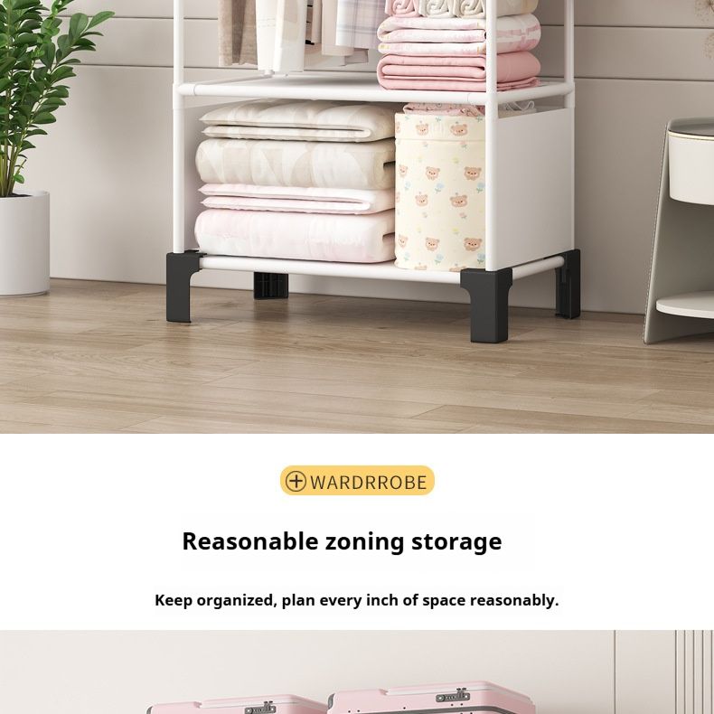 Portable Wardrobe Closet With Dust Cover – Freestanding Closet Organizer With Shelves, Easy Assembly, Modern Design For Home & Dorm_voghion.com
