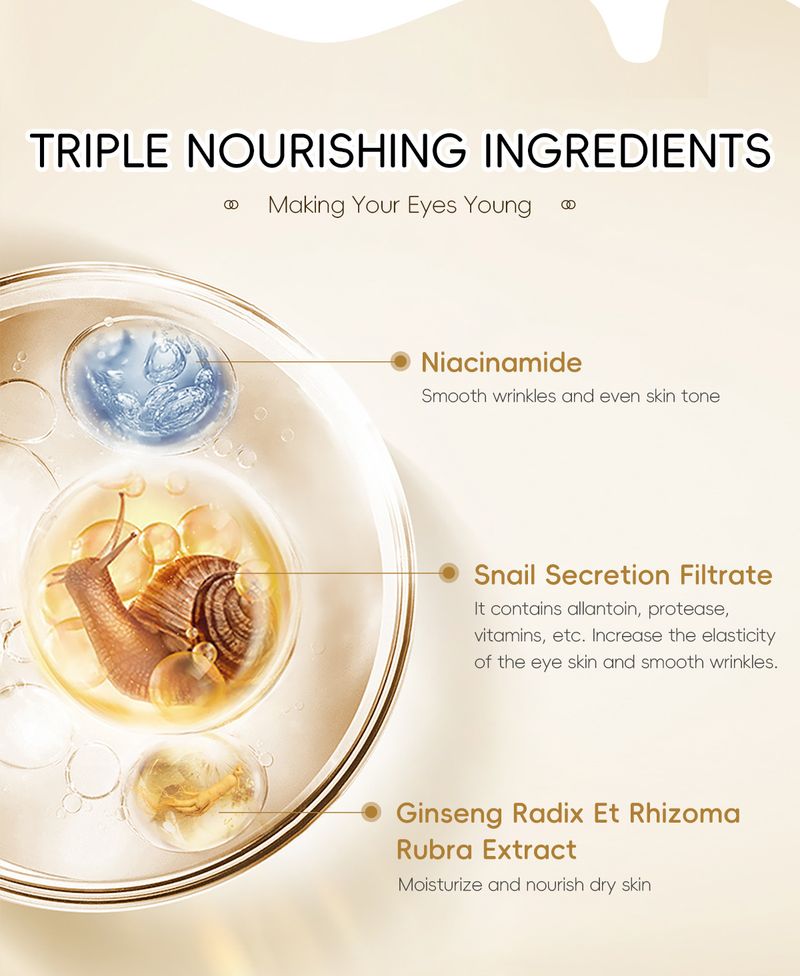 LAIKOU Red Ginseng Snail Eye Cream 15g Hydrating And Moisturizing To Protect Eye Skin_voghion.com