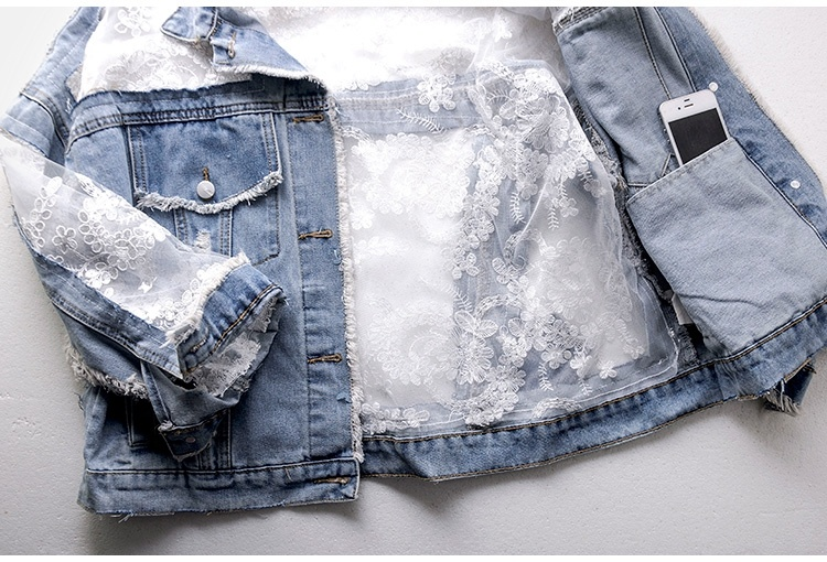 Chaqueas Mujer Yaz Bahar Pantolon Nakış Dantel Pachwork Seksi Denim Jacke Kadın Yıpranmış Püskül Gevşek Kot_voghion.com