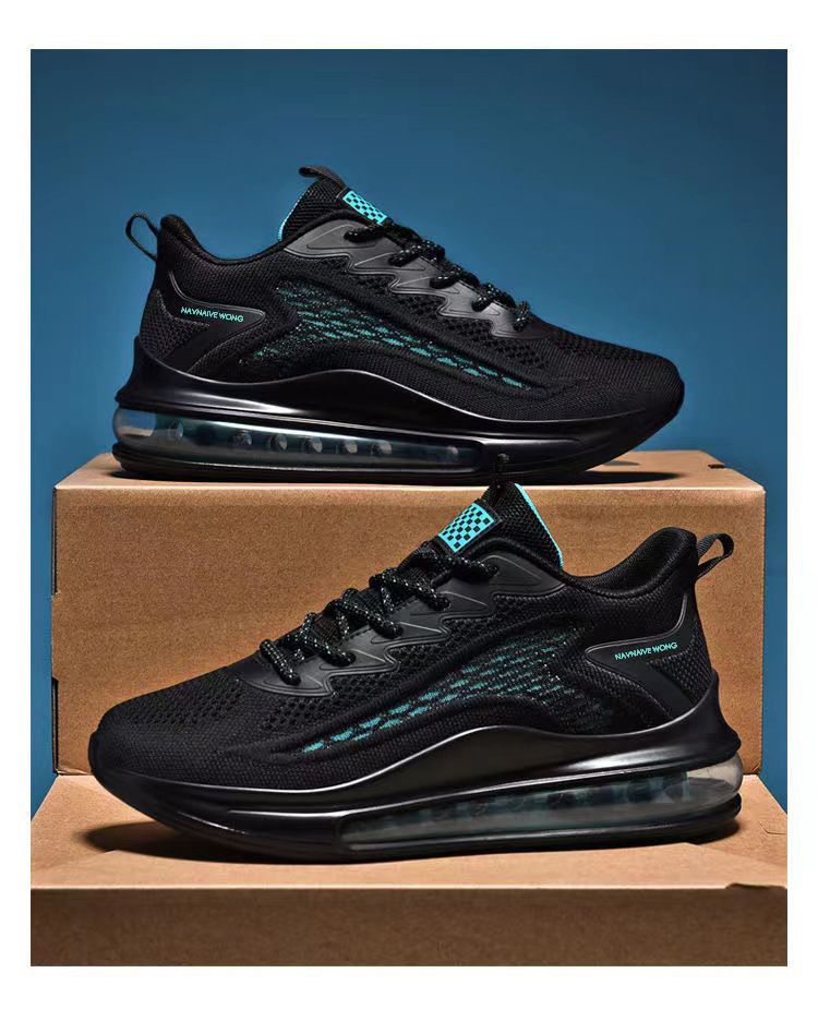 Leisure Men's Breathable Fly Woven Low Top Sports Shoes, Fashionable Air Cushion Outdoor Running And Travel Shoes_voghion.com