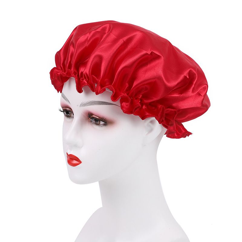 Foreign Trade Women's Satin Lace Sleep Cap Hair Care Solid Color Chemotherapy Home Hat Cross-Border Exclusive_voghion.com