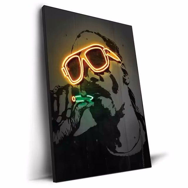 New Abstract Neon Light Design Rapper Poster Hip Hop Wall Art Graffiti Decorative Painting_voghion.com