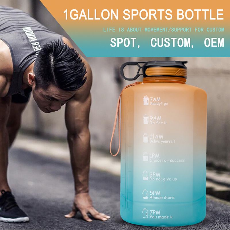 Gradual Change Color Kettle Sports Kettle Large Capacity PETG Plastic 1 Gallon 2.2 Liter Capacity Water Bottle_voghion.com